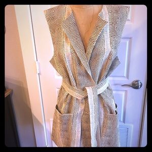 New w/tags Lafayette 148 python print leather vest